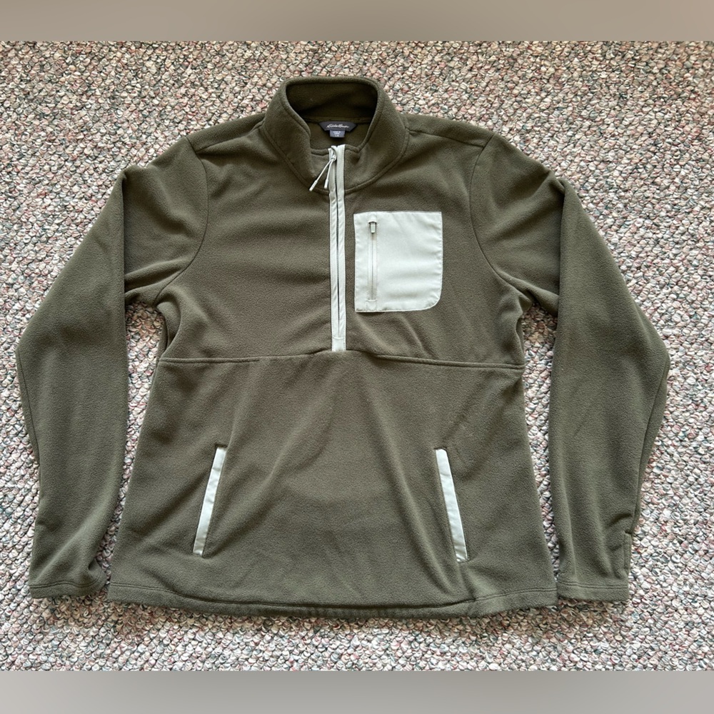 EDDIE BAUER 1/4 zip micro fleece pullover, size large